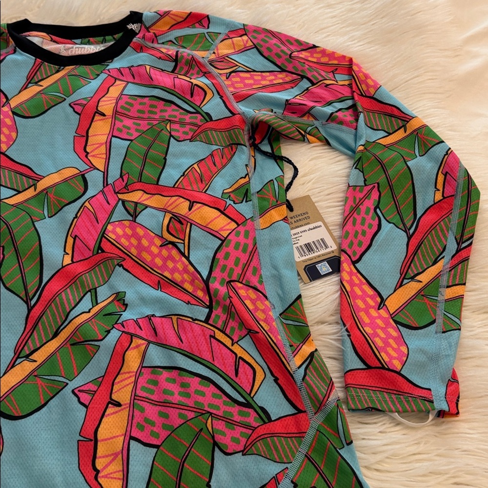 chubbies Bright Tropical Print shirt in Aqua, Pink & Green size M brand new - Picture 8 of 8
